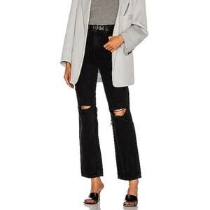 SLVRLAKE London Straight Destructed Jeans in Shadow Ridge